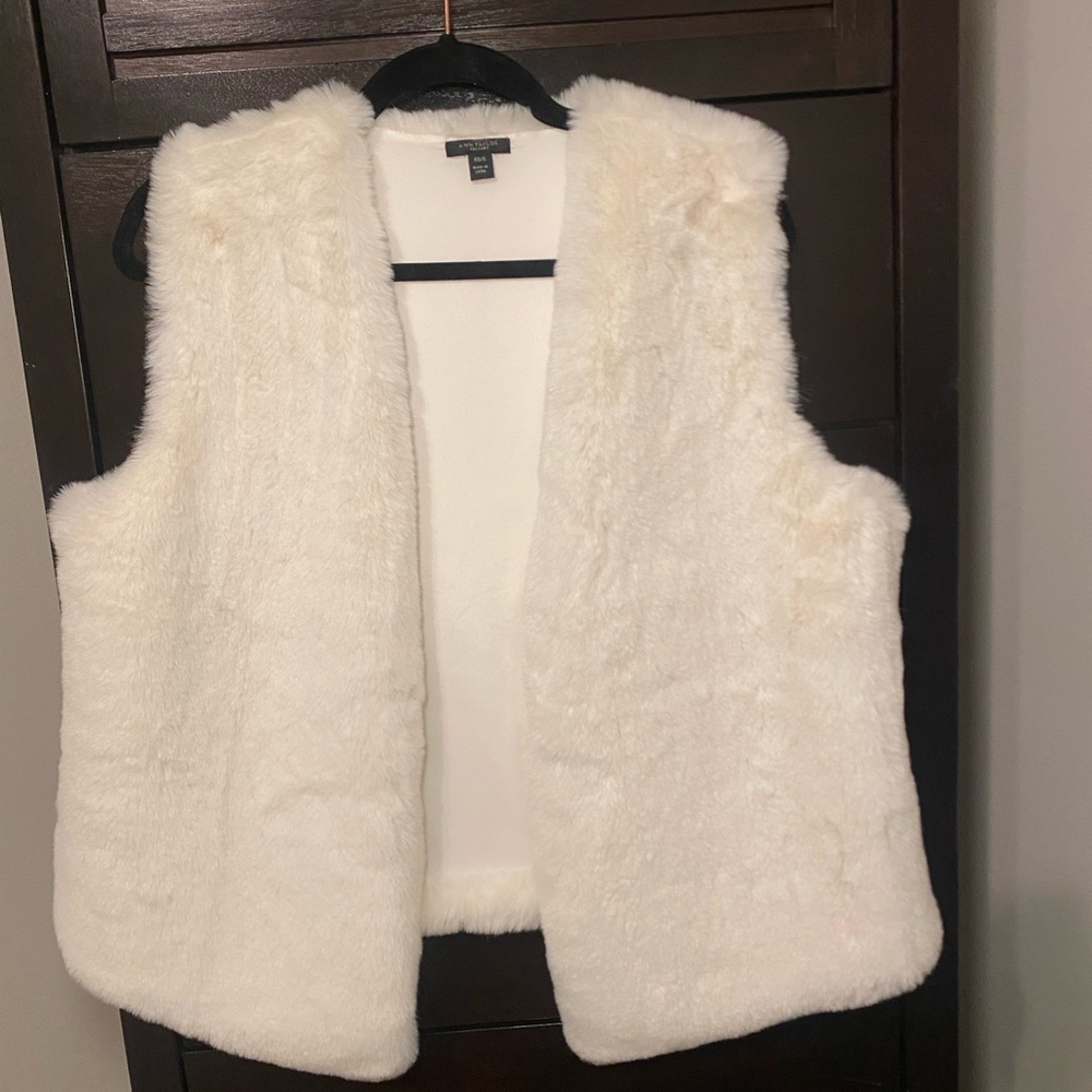 White Faux Fur Vest